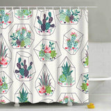 Green Potted Plants Shower Curtain