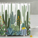 Green Potted Plants Shower Curtain